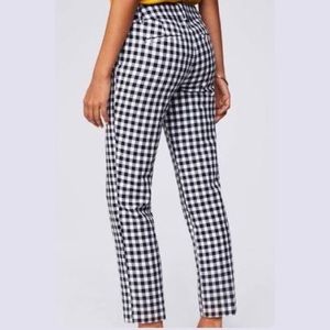 LOFT Black and white gingham trousers